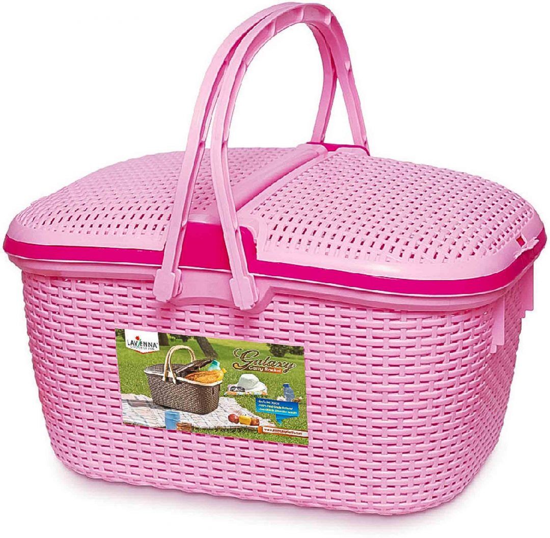 Print carry basket for picnic and kitchen